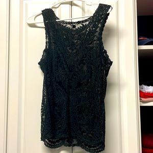 Black Lace Sleeveless Top